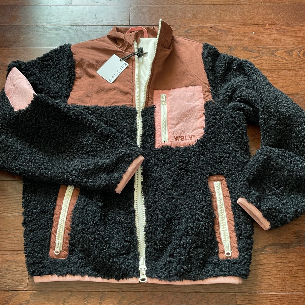 WSLY Black and Tan Sherpa Jacket